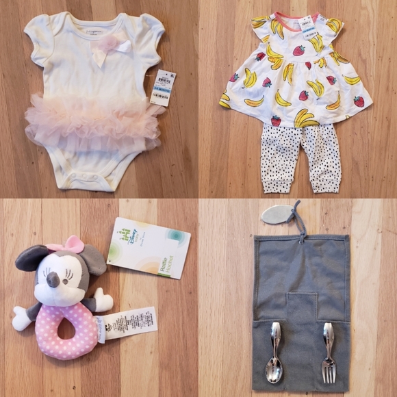 NWT Nambe Baby Loop Spoon Fork Clothes Toy Bundle - Picture 1 of 9